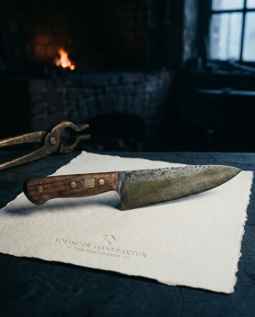 Esse Nº 06 · Kochmesser 24cm, Die größere Klinge der Esse-Reihe. Carbonstahl, 60 HRC., Ansicht 2