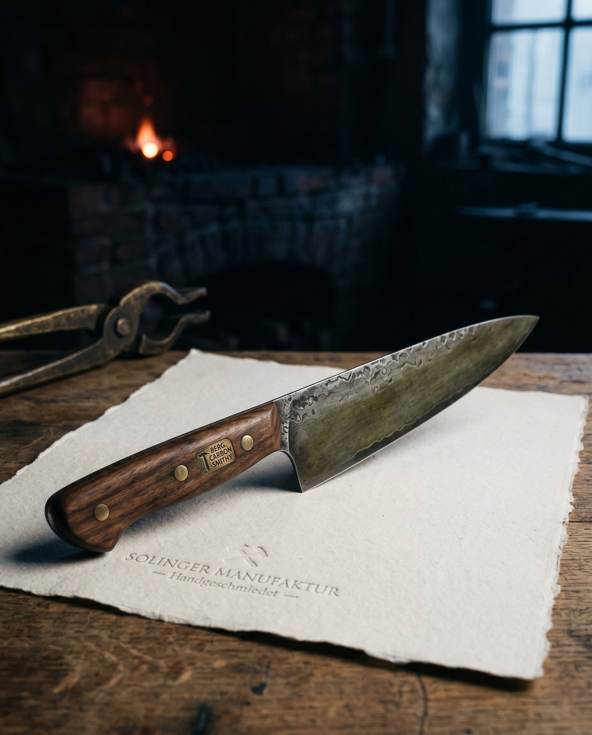 Esse Nº 06 · Kochmesser 24cm, Die größere Klinge der Esse-Reihe. Carbonstahl, 60 HRC., Ansicht 1